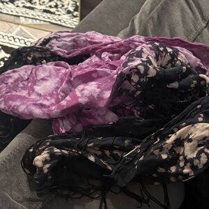 Pink and Black Tie-Dye Scarf